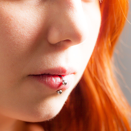 girl with lip ring