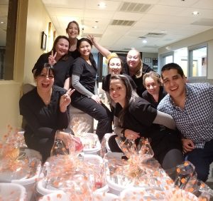 longwood dental staff at thanksgiving party