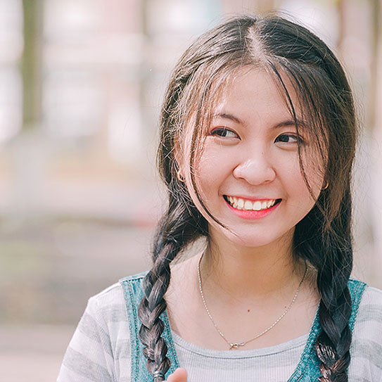 Asian girl smiling