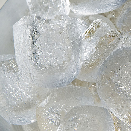 close up of ice cubes