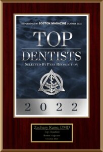 Zachary Kano's "Top Dentists" Award 2022 from Boston Magazine