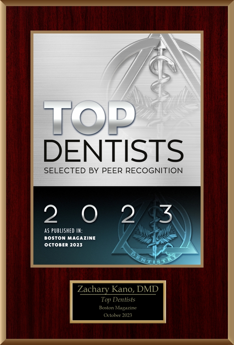 Zachary Kano's "Top Dentists" Award 2022 from Boston Magazine